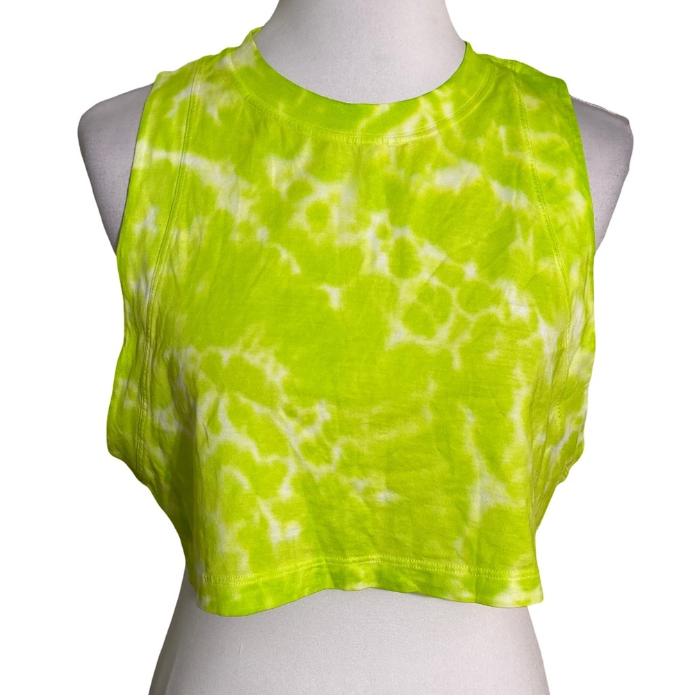 Lululemon Athletica Neon Green Tie-Dye Crop Top